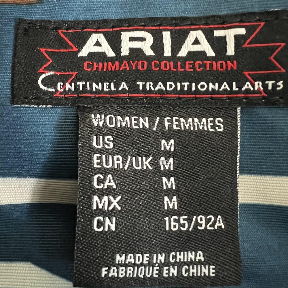 Ariat Chimayo Western Stable Jacket Womens Medium Blue Jacobo Quilted Insulated - Picture 16 of 16